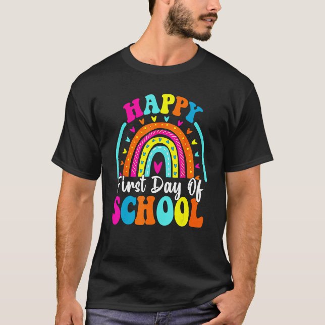 Camiseta Back To School Funny Happy First Day Of School For (Anverso)