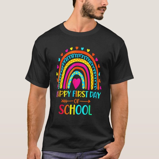 Camiseta Back To School Funny Happy First Day Of School For (Anverso)
