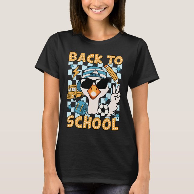 Camiseta Back To School Funny Silly Goose First Day Of Scho (Anverso)