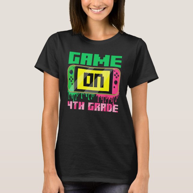 Camiseta Back To School Game On 4th Grade Video Gamer Fourt (Anverso)