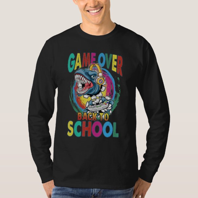 Camiseta Back To School  Game Over Teacher Student Controll (Anverso)