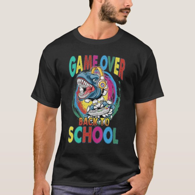 Camiseta Back To School  Game Over Teacher Student Controll (Anverso)