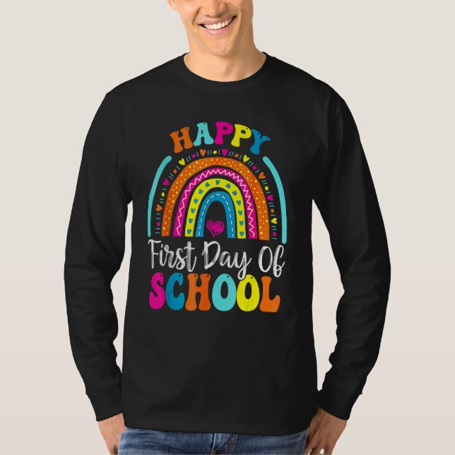 Camiseta Back To School  Happy First Day Of School For Teac (Anverso)