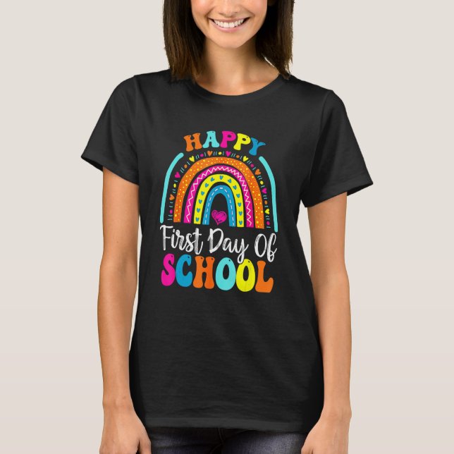 Camiseta Back To School  Happy First Day Of School For Teac (Anverso)