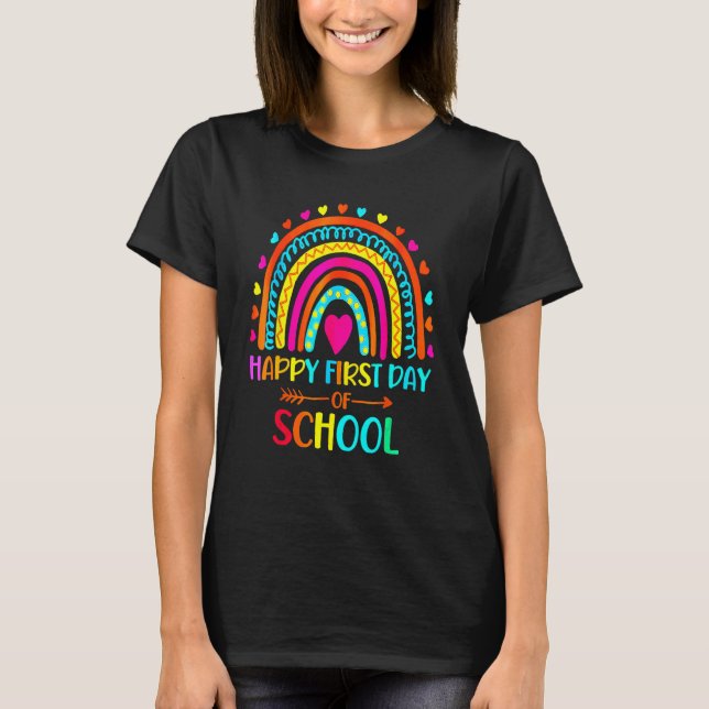 Camiseta Back To School  Happy First Day Of School For Teac (Anverso)