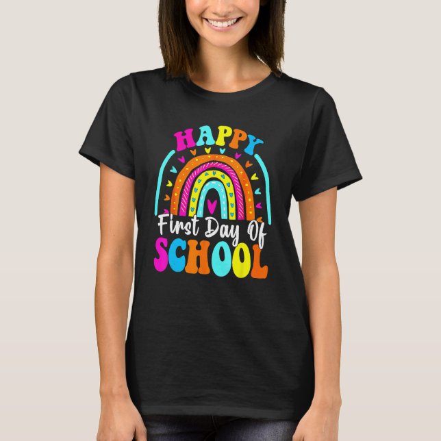 Camiseta Back To School  Happy First Day Of School For Teac (Anverso)