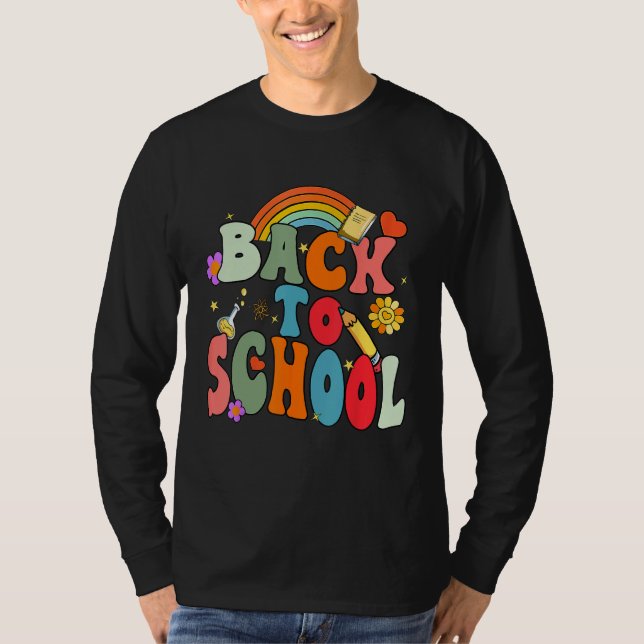 Camiseta Back To School Happy First Day Of School Groovy Te (Anverso)