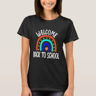 Camiseta Back To School Happy First Day Of School Rainbow T