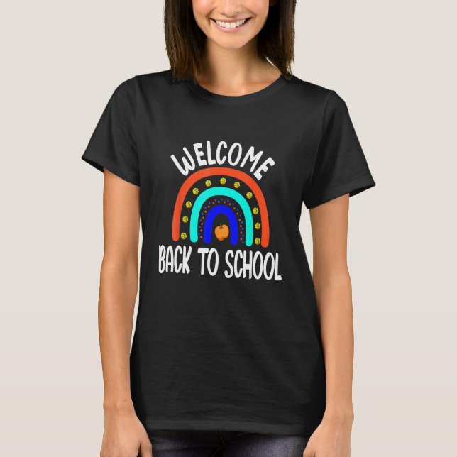 Camiseta Back To School Happy First Day Of School Rainbow T (Anverso)