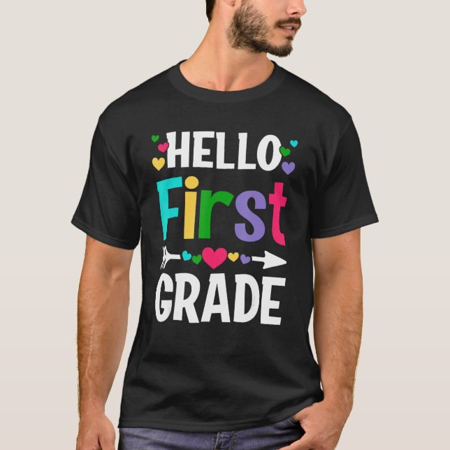 Camiseta Back To School Hello 1st Grade First Day Teacher S (Anverso)