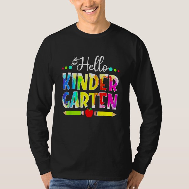 Camiseta Back To School Hello Kindergarten Girls Boys Teach (Anverso)