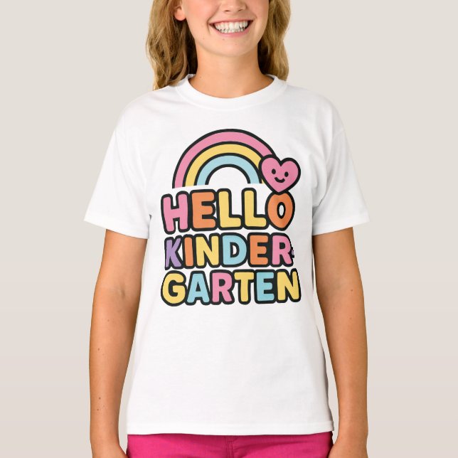Camiseta Back to School Hello Kindergarten Teacher Kids (Anverso)