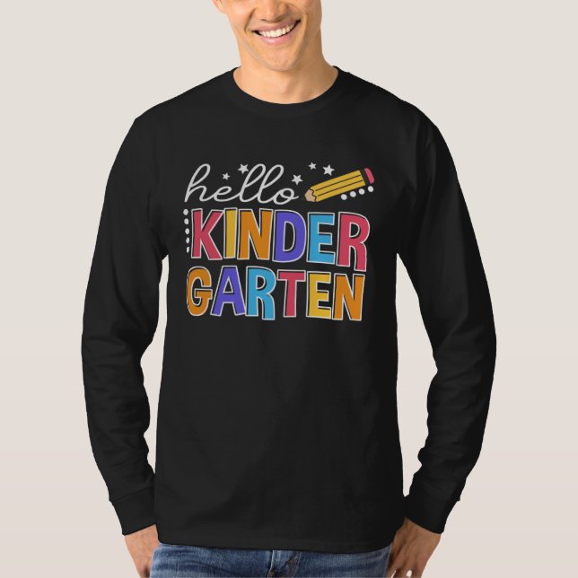 Camiseta Back To School Hello Kindergarten Teacher Student  (Anverso)