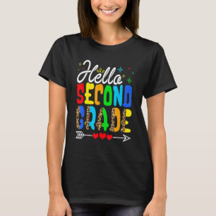 Camiseta Back To School Hello Second Grade Leopard First