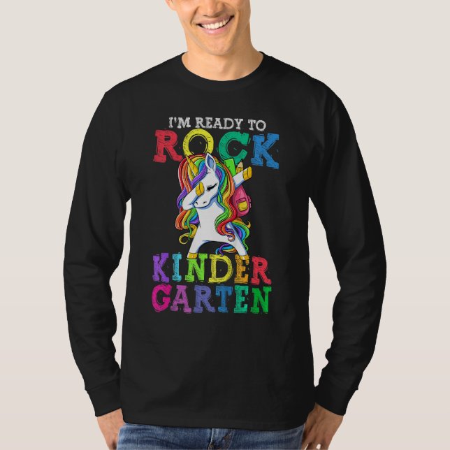 Camiseta Back To School I m Ready To Rock Kindergarten Unic (Anverso)