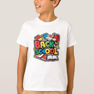 Camiseta Back to School Illustration – Colorful Cartoon