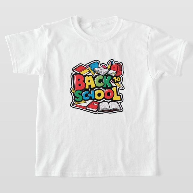 Camiseta Back to School Illustration – Colorful Cartoon (Distribución)