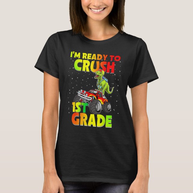 Camiseta Back To School I'm Ready To Crush 1st Grade Dinosa (Anverso)