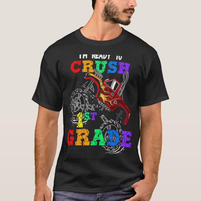 Camiseta Back To School I'm Ready to Crush 1st Grade Monste (Anverso)