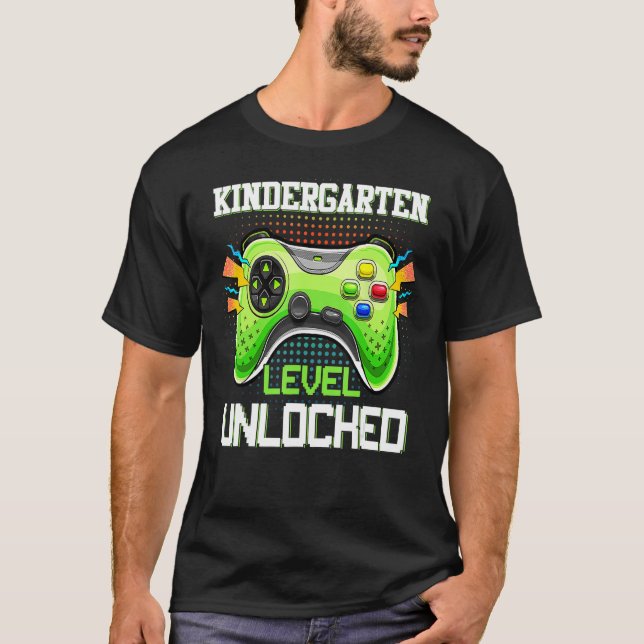 Camiseta Back To School Kindergarten Level Unlocked Video G (Anverso)