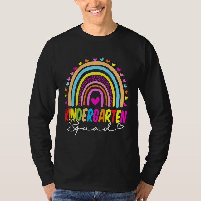 Camiseta Back To School  Kindergarten Squad Rainbow Teacher (Anverso)