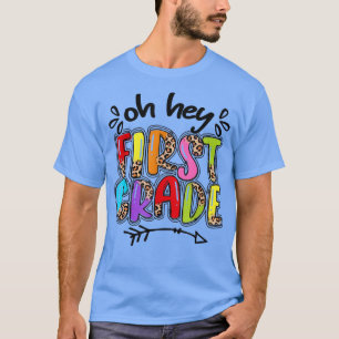 Camiseta Back To School Leopard 1st Grade Squad First Grade