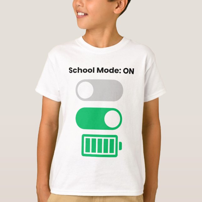 Camiseta  Back to School Mode ON Fun Kids T-Shirt (Anverso)