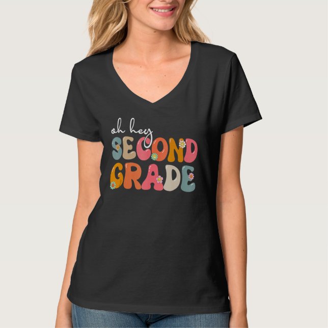 Camiseta Back To School Oh Hey Second Grade Teacher Student (Anverso)