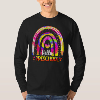 Camiseta Back To School Rainbow Boho Tie Dye Teacher Hello 