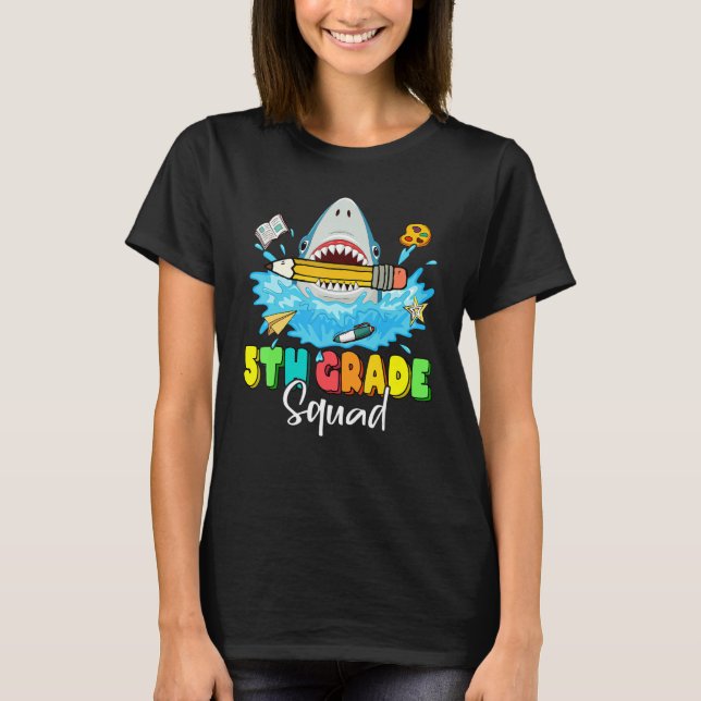 Camiseta Back To School Ready To Crush 5th Grade Squad Shar (Anverso)