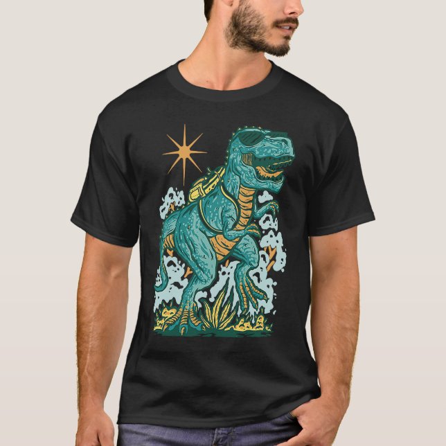 Camiseta Back To School rex Dinosaur For Boys Girls (Anverso)