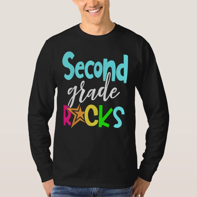Camiseta Back To School Second 2nd Grade Rocks Boys Girls K (Anverso)
