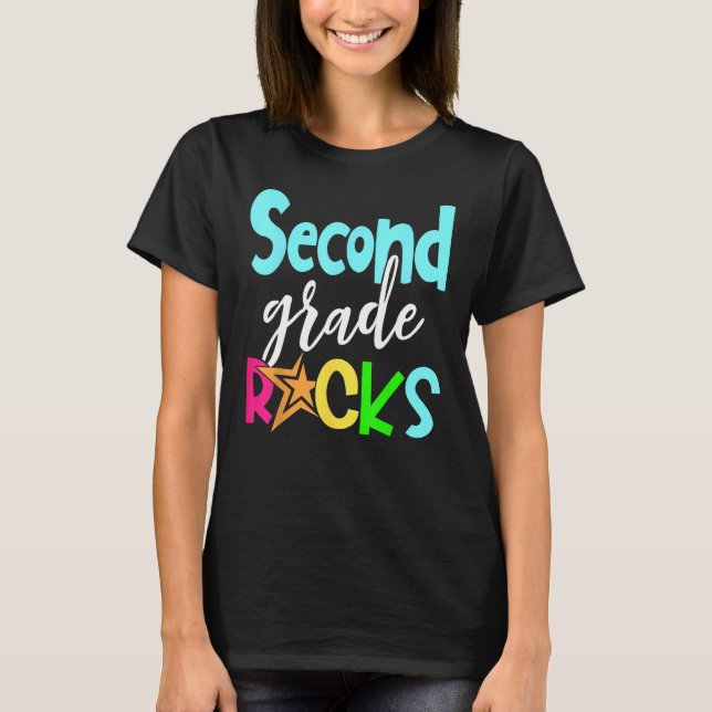Camiseta Back To School Second 2nd Grade Rocks Boys Girls K (Anverso)