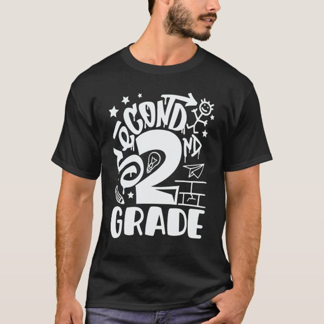 Camiseta Back To School Second 2nd Grade Teacher Boys Graff (Anverso)
