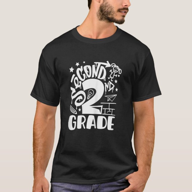 Camiseta Back To School Second 2nd Grade Teacher Girls Graf (Anverso)