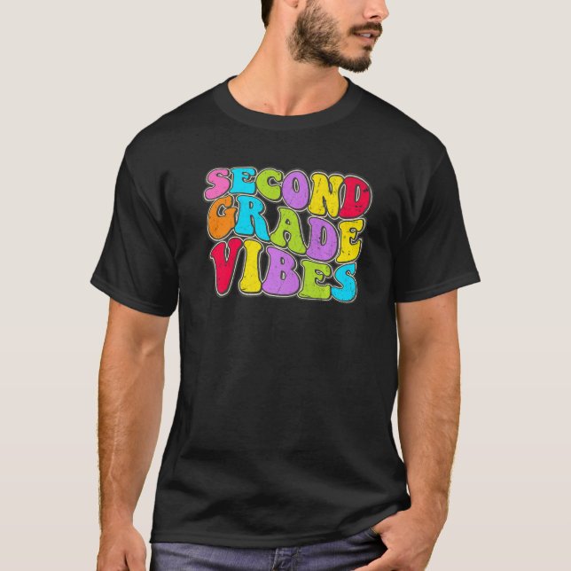 Camiseta Back To School Second Grade Vibes 2nd Grade Retro  (Anverso)