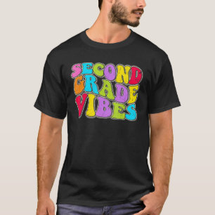 Camiseta Back To School Second Grade Vibes Retro Teacher Wo