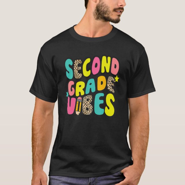 Camiseta Back To School Second Grade Vibes Retro Teacher Wo (Anverso)