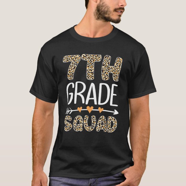 Camiseta Back To School Seventh Grade 7th Grade Squad Leopa (Anverso)