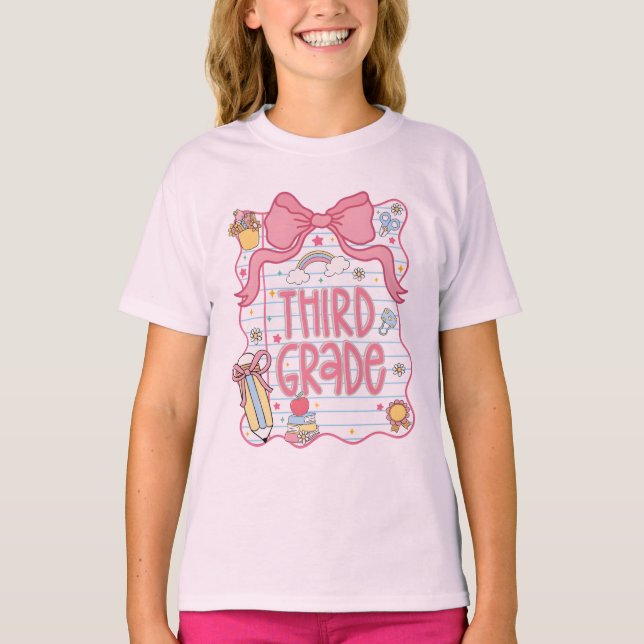 Camiseta Back to School Shirt, Third Grade T shirt (Anverso)