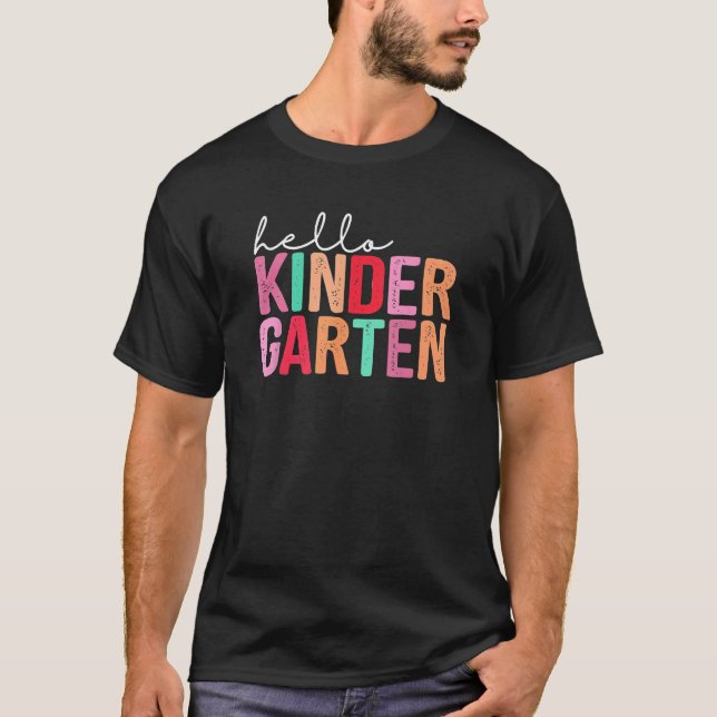 Camiseta Back To School  Students Teacher Hello Kindergarte (Anverso)