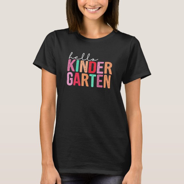 Camiseta Back To School  Students Teacher Hello Kindergarte (Anverso)