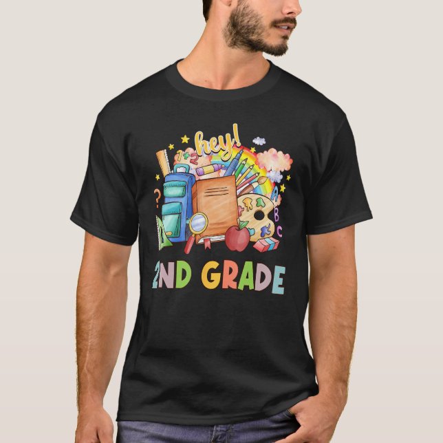 Camiseta Back To School Students Teacher Hey 2nd Second Gra (Anverso)