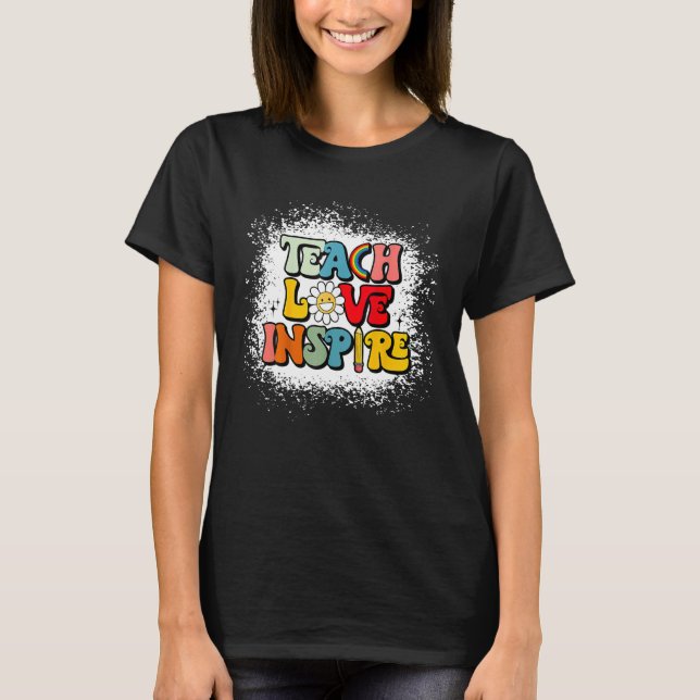 Camiseta Back To School Teach Love Inspire Retro Teachers_1 (Anverso)