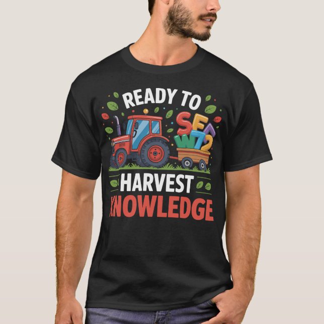 Camiseta Back to School Teacher Farmer Tractor 100th Day  (Anverso)