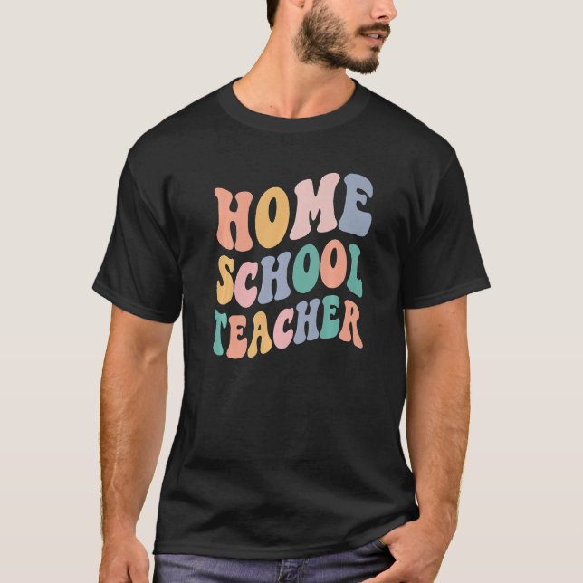 Camiseta Back To School Teacher Groovy Retro Homeschool Tea (Anverso)