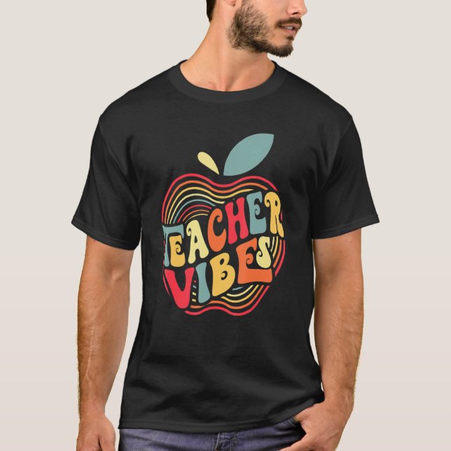 Camiseta Back To School Teacher Vibes First Day Of School (Anverso)