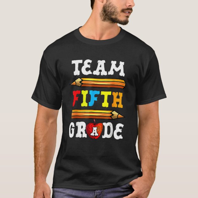 Camiseta Back To School Team 5th Fifth Grade Pencil Student (Anverso)
