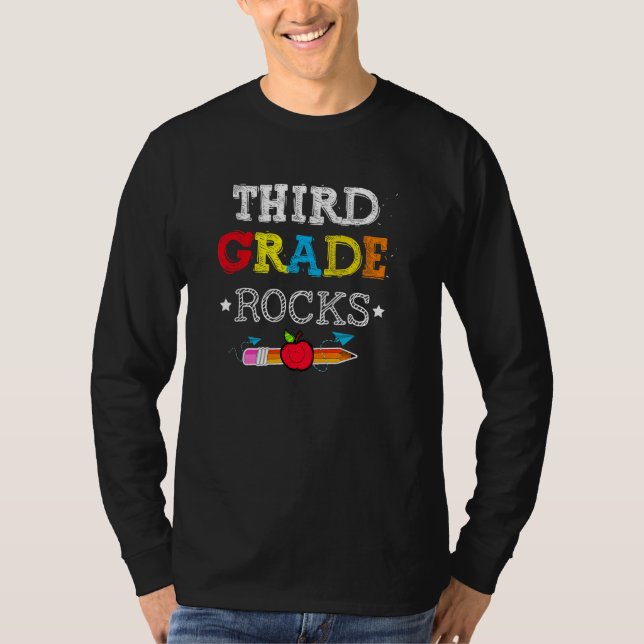 Camiseta Back To School Third Grade Rocks Team 3rd Grade Te (Anverso)
