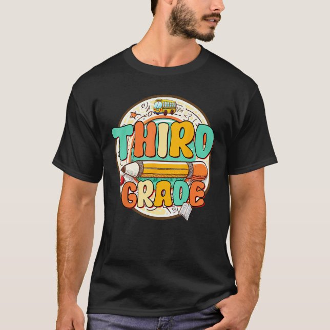 Camiseta Back To School Third Grade Vibes Student Teacher W (Anverso)